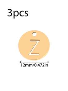 Bộ 3 mặt dây chuyền bằng thép không gỉ rỗng hình 26 chữ cái tiếng Anh, tự làm phụ kiện trang sức thời trang cho nữ. - mặt dây chuyền - Xem 46