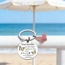 Butterfly Keychain For Women - Inspirational Gifts, Motivational Key Rings With Encouraging Message, Elegant Gift - Silver - View 3