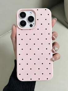 1 chiếc ốp lưng điện thoại TPU chống sốc tối giản chấm bi hồng đen, tương thích với Apple 17 Pro Max/16 Pro Max/15 Pro Max/17 Pro/17/16/15/14/13/12/11 Pro Max - Nhiều màu - Xem 1