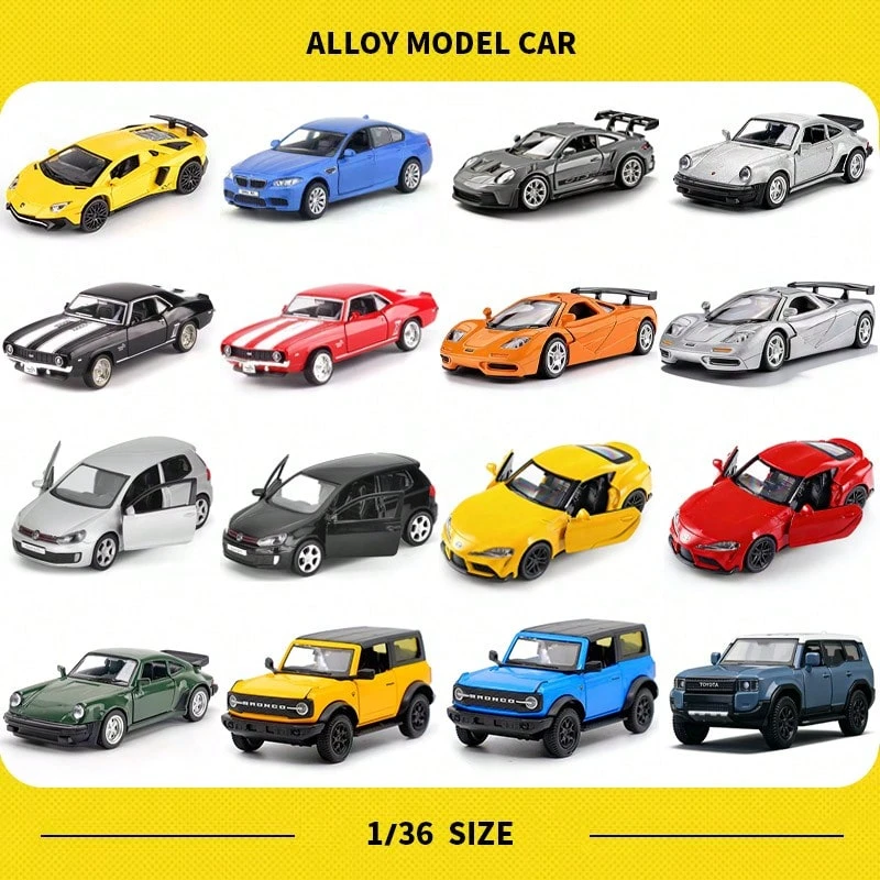 Burago 正品保时捷 911GT3RS、雪佛兰 Camaro、丰田、大众高尔夫 GTI、宾利欧陆 GT、日产 GT-R、迈凯伦 F1、福特野马、宝马 M5、兰博基尼 Aventador、合金玩具车、压铸模型车、逼真赛车、玩具车收藏、男孩礼物 - 彩色 - 查看 1