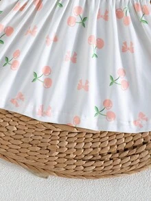 2件套幼儿女童可爱樱桃印花连衣裙套装 - 彩色 - 查看 6