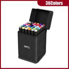 Bộ bút dạ hai đầu 12/24/36/48/60/80/100/120/168 màu, bút dạ hai đầu, vẽ minh họa màu, vẽ tranh, graffiti, truyện tranh, thiết kế dành cho người lớn, văn phòng, nghệ sĩ, quà tặng Giáng sinh, Năm mới, quà tặng tựu trường. - Bộ bút dạ nhiều mảnh - Xem 9