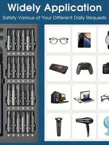 25件套精密螺丝刀套装，多功能维修工具组，适用于智能手机和平板电脑，耐用塑料材质，多种刀头形状，非电动 - 必备电子产品拆卸工具 - 彩色 - 查看 3