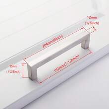 1 tay nắm tủ màu đen, tay nắm tủ bếp hình chữ T và hình vuông bằng thép không gỉ màu đen mờ, phụ kiện nội thất, tay nắm cửa tủ, tay nắm ngăn kéo tủ quần áo, tay nắm tủ. - Bạc - Xem 13