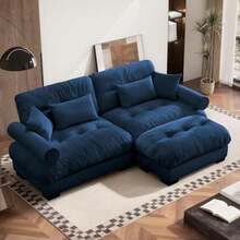 SoarFlash - Juego de sofás en forma de L para sala de estar pequeño sofá seccional con sillón reversible sofás de cama de diseño moderno y función de sofá modular adecuado para espacios pequeños en - Verde - Ver 2