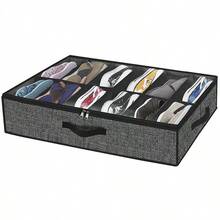Bộ 2 túi đựng giày bền chắc đặt dưới gầm giường, chứa được đến 12 đôi, giải pháp sắp xếp giày dép dưới gầm giường với cửa sổ trong suốt, thông thoáng tốt. - Nhiều màu - Xem 4