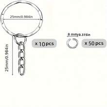 10/20/50/60Pcs Metal Blank Keyring Stamped Keychain Split Ring Keyfob Key Holder Rings Women Men DIY Key Chains Key Ring Accessories - Keychain - View 15