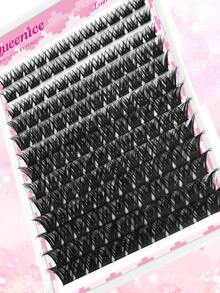Queenice 13 filas 156 racimos de pestañas individuales D Curl de 9-16mm Kit de racimos de pestañas autoadhesivas DIY para un aspecto natural, grueso y esponjoso Juego de extensión de pestañas individuales reutilizable para uso diario, boda, cita, fiesta, festival de música, Halloween - D - Ver 4
