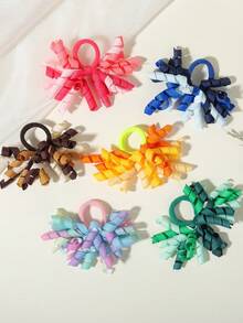 6 chiếc dây buộc tóc ombre, chất liệu nylon co giãn cao, kiểu dáng năng động và ngọt ngào. - Phối màu - Xem 6