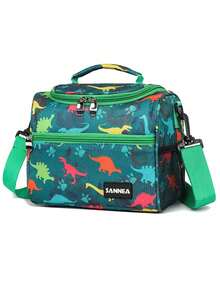 1pc Dinosaur Themed Insulated Lunch Bag, Unisex, Cute Insulated Lunch Box Set With Handle And Detachable Shoulder Strap, Reusable, Insulated Lunch Bag Set With Detachable Shoulder Strap Cooler Bag Waterproof Large Capacity Picnic Outdoor Picnic Bag Lunch Bag For Women School Supplies Camping Essentials - Multicolor - View 24