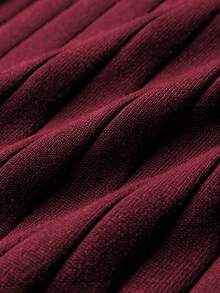 Camisa polo de verano con costillas para hombres GRDR de manga corta - Burdeos - Ver 2