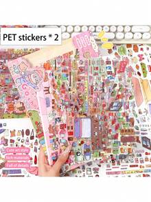 Extra Large Vintage General Store Scenery Stickers, Miniature Goods Storage Series Stickers, 3D Positioning Line DIY Decorative Collage Stickers - Rectangle - View 6