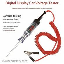 Multímetro automotriz con luz de prueba LED para reparación de automóviles, circuitos, fusibles y pruebas eléctricas, con pantalla digital - Rojo - Ver 1