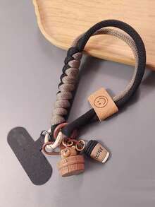 Capybara Phone Lanyard, Wrist Strap, Colorblock Braided Cord, Short Hanging Chain, Durable Outdoor Use - Multicolor - View 4