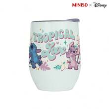 MINISO X Disney Lilo & Stitch & Angel Tropical Love Insulated Stainless Steel Eggshell Tumbler With Lid,Double-Walled Vacuum Cup For Coffee,Wine,Drinks - 彩色 - 查看 4