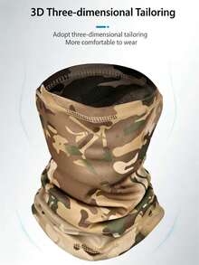 四季战术围巾，迷彩透气，适合骑行、狩猎、夏季跑步、徒步旅行、滑雪 - 男女通用全脸防护颈套，防风、防紫外线，无缝多功能头巾 - 彩色 - 查看 7