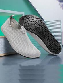 女士轻便透气舞蹈鞋，防滑赤足袜，适合普拉提、健身和居家穿着 - 灰色 - 查看 11