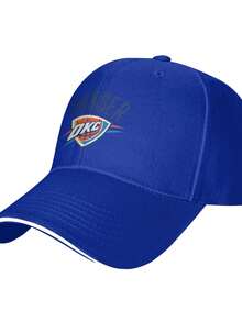 Oklahoma City Thunder Unisex Sandwich Brim Baseball Cap, Classic Adjustable Dad Hat For Men Women - Màu xanh lam - Xem 1