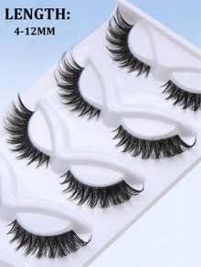 NAIJEMA Mi giả trong suốt kiểu mắt mèo và mắt cáo mới, vẻ ngoài tự nhiên, mềm mại và cong, nối mi, kiểu hoạt hình, mi ấn tượng, phù hợp cho trang điểm hàng ngày. - màu đen - Xem 2