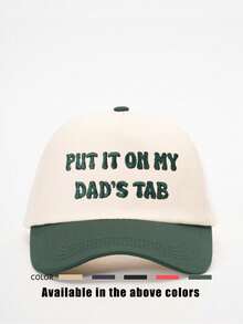 1顶户外刺绣“Put It On My Dad's Tab”撞色棒球帽，可调节防晒休闲帽，适合春秋季旅行，多功能男士遮阳帽，Y2K风格，适合年轻人，夏季、海滩、度假 - 棒球帽 - 查看 14