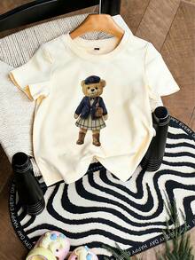 3pcs Baby Girl Floral Print Short Sleeve T-Shirt Set, Casual Young Baby Girl Summer Tops For Playtime - Multicolor - View 2