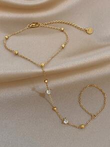 1 chiếc vòng tay mạ vàng 18K đính đá Zirconia hình học thanh lịch, trang sức tay bằng thép không gỉ dành cho nữ, phong cách Bohemia Beach, thích hợp cho Lễ Tình nhân, Tiệc tùng, Dạ hội, Hàng ngày, Hẹn hò, Lễ hội Mardi Gras, Năm mới, Đám cưới, Giáng sinh, Kỷ niệm, Quà tặng thanh lịch cho mẹ, Quà sinh nhật cho phù dâu. - Nhiều màu - Xem 1