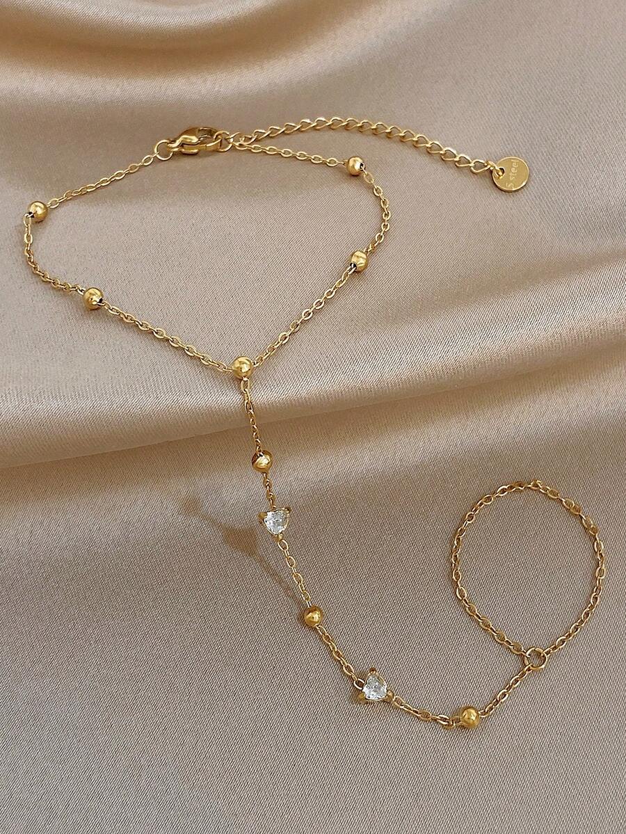 1 chiếc vòng tay mạ vàng 18K đính đá Zirconia hình học thanh lịch, trang sức tay bằng thép không gỉ dành cho nữ, phong cách Bohemia Beach, thích hợp cho Lễ Tình nhân, Tiệc tùng, Dạ hội, Hàng ngày, Hẹn hò, Lễ hội Mardi Gras, Năm mới, Đám cưới, Giáng sinh, Kỷ niệm, Quà tặng thanh lịch cho mẹ, Quà sinh nhật cho phù dâu. - Nhiều màu - Xem 1