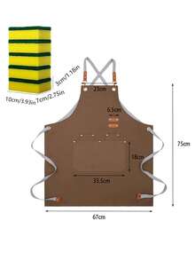 1 chiếc tạp dề đầu bếp bằng polyester có dây đeo chéo điều chỉnh được, mềm mại và thoáng khí, 4 túi, thích hợp cho nhà hàng, nhà bếp, nấu nướng, làm bánh, vẽ tranh, làm vườn và các trường hợp khác, tạp dề đeo eo unisex. - Nhiều màu - Xem 11