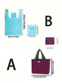 3个装可重复使用购物袋，加厚耐用，方形底部可直立，手提袋，可折叠，单肩手提，便携，适合超市购物，大容量 - 彩色 - 查看 11