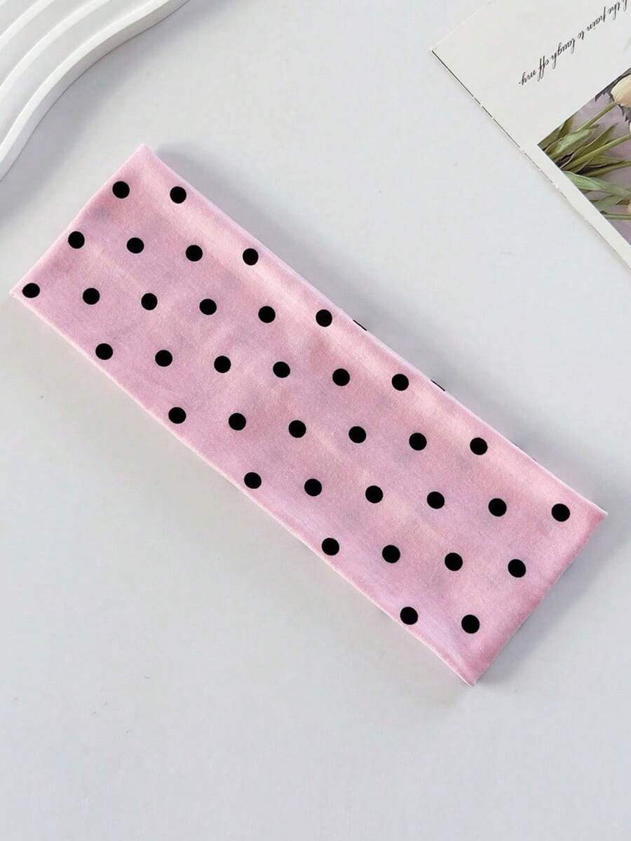 1pc Women's Polka Dot Print Soft Non-Slip Headband, Elastic Sweatband, Elastic Yoga Sports Hair Accessory, Multifunctional Headband Suitable For Daily Wear And Various Occasions, Fashionable Headscarf Hair Accessory For Women Suitable For Vacation, Daily Life, Yoga, Exercise, Travel