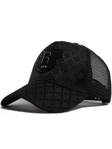 1 pieza Gorra de béisbol de mujer con patrón de rombos negros, visera casual adecuada para la calle, fiestas, viajes de verano, con protección UV - A - Ver 10