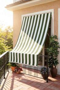 ARISE - Toldo Protector Solar UV para Balcón y Terraza – Antidesgarros y Resistente a la Lluvia, Interior y Exterior, 4 Tamaños y 3 Colores Disponibles - VERDE Y BLANCO - Ver 3