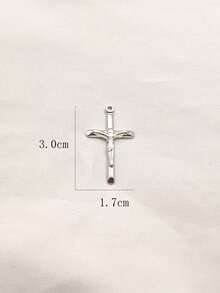 1件波西米亚风格十字架形宗教元素吊坠，适合日常佩戴 - 銀色 - 查看 9