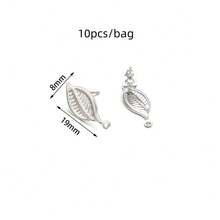 10个/包 不锈钢叶子、树、三叶草、菱形耳钩，简约时尚不褪色耳环配件，DIY珠宝制作耳环组件 - 附吊耳釘 - 查看 11