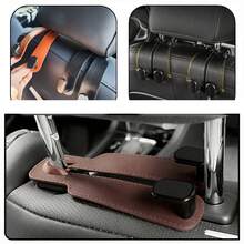 2 pezzi Ganci universali per poggiatesta auto 2-in-1 in pelle morbida, ganci per schienale sedile auto adatti per borse e zaini, ganci doppi per riporre oggetti nello schienale dell'auto, facili da installare - Multicolore - Visualizzare 2