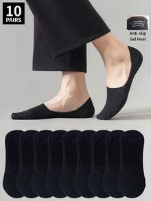 1/10 Pair Plus Size Men's Non-Slip Invisible Socks, Suitable For Daily Wear Or Sports - Multicolor - View 12