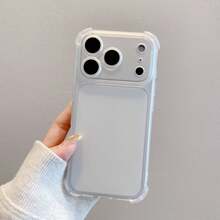气囊防摔手机壳，磨砂半透明白色，兼容苹果 11/13/14/15/16/17、三星 Galaxy S26U/S25/24P/A56/16/26、Note 14/15/13/11 Pro，极简全包保护壳 - 無色 - 查看 2
