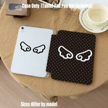 适用于 iPad Mini 4/5/6/7、5/6/8/9/10/11、Air 3/4/5/6/7、Pro 10.5/11/12.9/13 英寸、Galaxy Tab S6 Lite/S7/S8/S9/S10/FE/Plus/A8/A9 Plus 系列的透明亚克力三折保护套，带笔槽。高透明度、防摔、三折支架、笔槽收纳、纤薄全方位保护、精准开孔。 - 彩色 - 查看 1