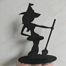 Non-Electric Witch Stand, Rustic Acrylic Halloween Witch Napkin Holder, Suitable For Holiday Tabletop Decor In Kitchen And Dining Room, No Power Needed, No Feathers, Fits Christmas And General Holiday Themed Accessories - A - View 4