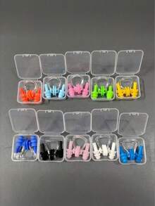 3件套硅胶游泳鼻夹和耳塞套装，防漏专业游泳装备，沙滩必备，泳池配件 - 多色 - 查看 2