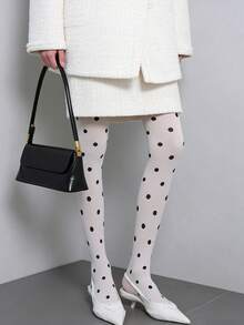 Y2K Cute Polka Dot Sheer Pantyhose – Retro High Waist Stretchy Tights For Daily Wear - Multicolor - View 2