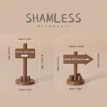 SHAMLESS 1:12 Scale Outdoor Camping Game Road Sign Model, Campsite Entrance/Outdoor Game Area Directional Arrow Sign Pole, Suitable For Dollhouse Outdoor Scene, Mini Camping Decor, DIY Micro Landscape Props - Direction Arrow Post_1pc - View 4