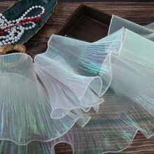 3 kích cỡ, kiểu đuôi cá, xếp ly và viền ren, chất liệu vải bóng, thích hợp cho các dự án may vá DIY, nhiều màu sắc - trắng, hồng, tím nhạt. - nhiều màu - Xem 11