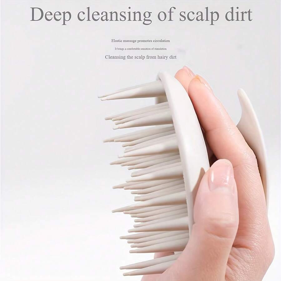 Bàn chải massage gội đầu bằng silicon, bàn chải làm sạch da đầu, dụng cụ gãi ngứa tóc. - Nhiều màu - Xem 1