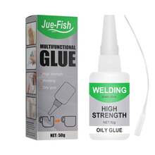 JUE FISH 50g High Strength Multifunctional Glue - Welding-Grade High-Strength Bonding, Oily Formula, Quick Curing, Waterproof, Heat-Resistant, Long-Lasting Durability, Suitable For Gluing Wood, Rubber, Metal, Ceramics, Glass, Acrylic And Plastic - A - View 2