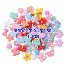 10颗治愈系列硅胶珠，花朵/蝴蝶/星星/玫瑰/心形哑光柔软DIY手工配件，适用于细绳/皮绳/链条，春季装饰品/情人节礼物配件/饰品 - 彩色 - 查看 8