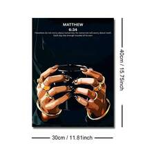 1/3pcs Set Unframed Bible Verse Scripture Canvas Poster African Woman Christian Quote Urban Wall Art Print Luxury Art Painting For Apartment,Living Room,Bedroom,Modern Home Decoration - A - View 10