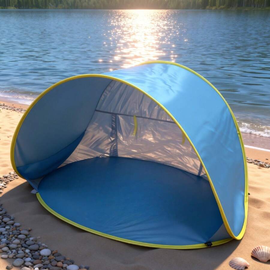 Sunshade Beach Tent, Portable Quick Setup Sunshade Tent, Suitable For Hiking- High Quality, Sunshade Umbrella, Hiking Shelter, Pop-Up Tent, Lightweight Tent, High-Quality Tent, Outdoor Sunshade Canopy, Family Outing BWJP - blue - 查看 1