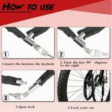 1pc Heavy Duty Bicycle Chain Lock, Featuring Sturdy Chain And Anti-Theft U-Lock Dual Design, Extremely Resistant To Smashing, Cutting And Prying, Providing Ultimate Anti-Theft Protection For Commuting. Made Of Durable High-Strength Material, All-Weather Resistant And Rust-Proof, Polished Lock Head Is Solid And Long-Lasting. - Multicolor - View 9