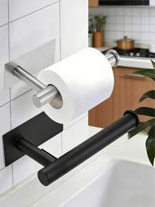 1 pieza Barra de toallas de acero inoxidable autoadhesiva sin necesidad de taladrar - Multicolor - Ver 1